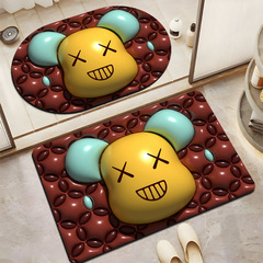 New wholesale 3D visual expansion floor mat cartoon crystal velvet bathroom floor mat stereoscopic vision diatom mud floor mat