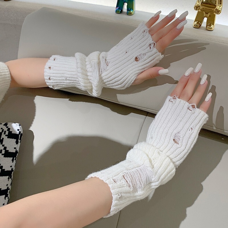 Warm Knitted Sleeve Covers for Women, Solid Color, Stylish Fake Sleeves, Trendy Fashion Push-Up Sleeves, High Appearance Value