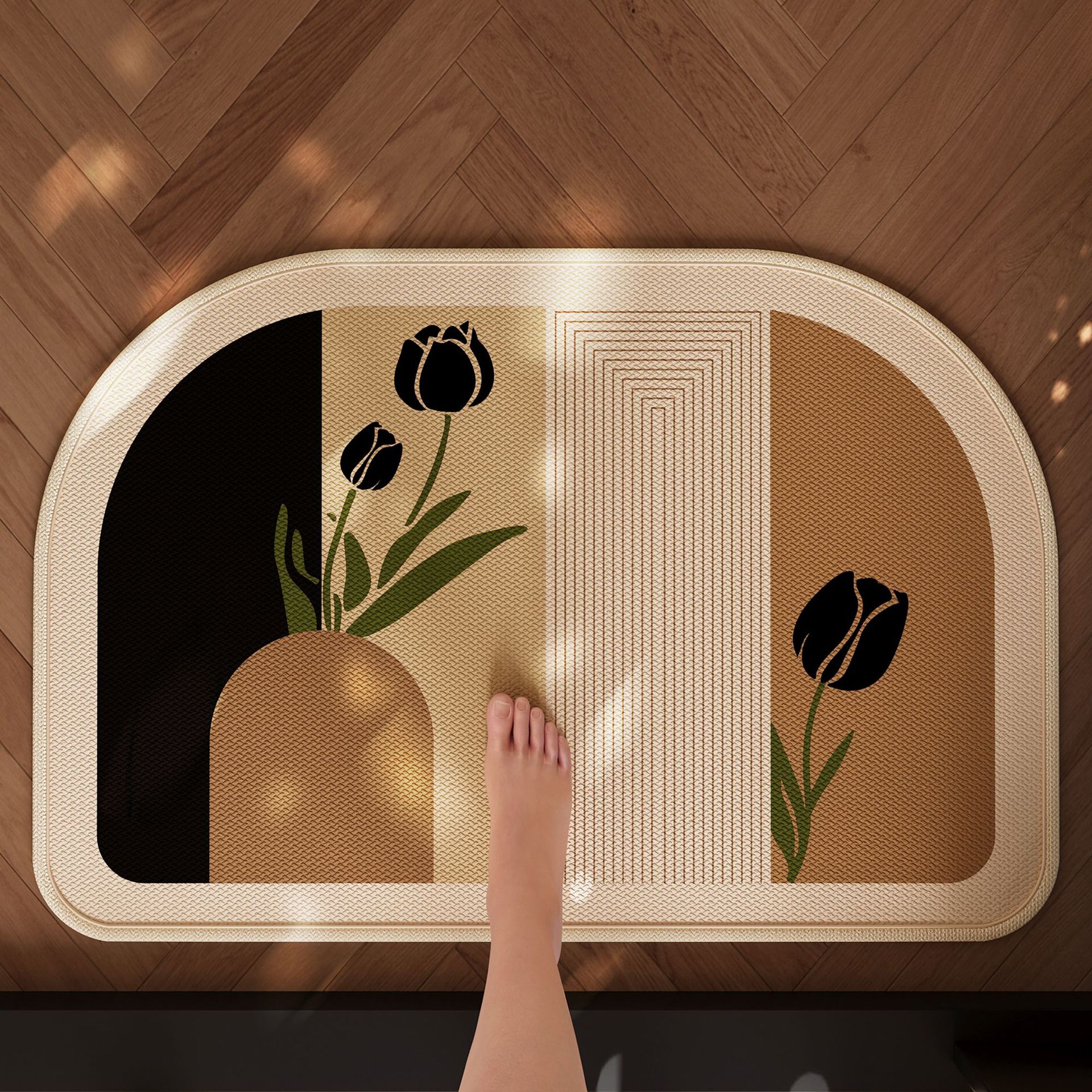 Alfombra de baño gruesa de alto nivel 2025 nuevo baño alfombra de piso de barro de diatomitas suave lavabo de baño doméstico