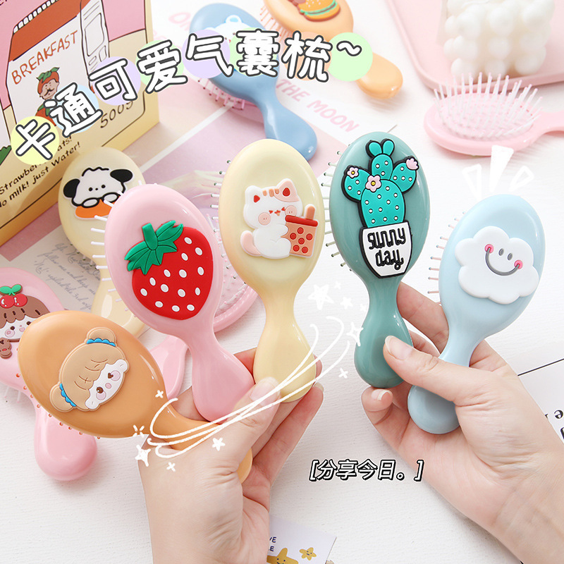 エアクッションコームカスタマイズされたかわいいソフトポータブルマッサージコーム学生ホームガールハートエアバッグコーム子供のコーム卸売|undefined