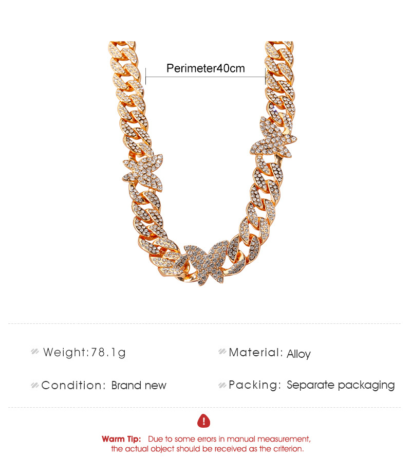 Collar Retro Ajustable Con Mariposa De Diamantes De Imitación display picture 1