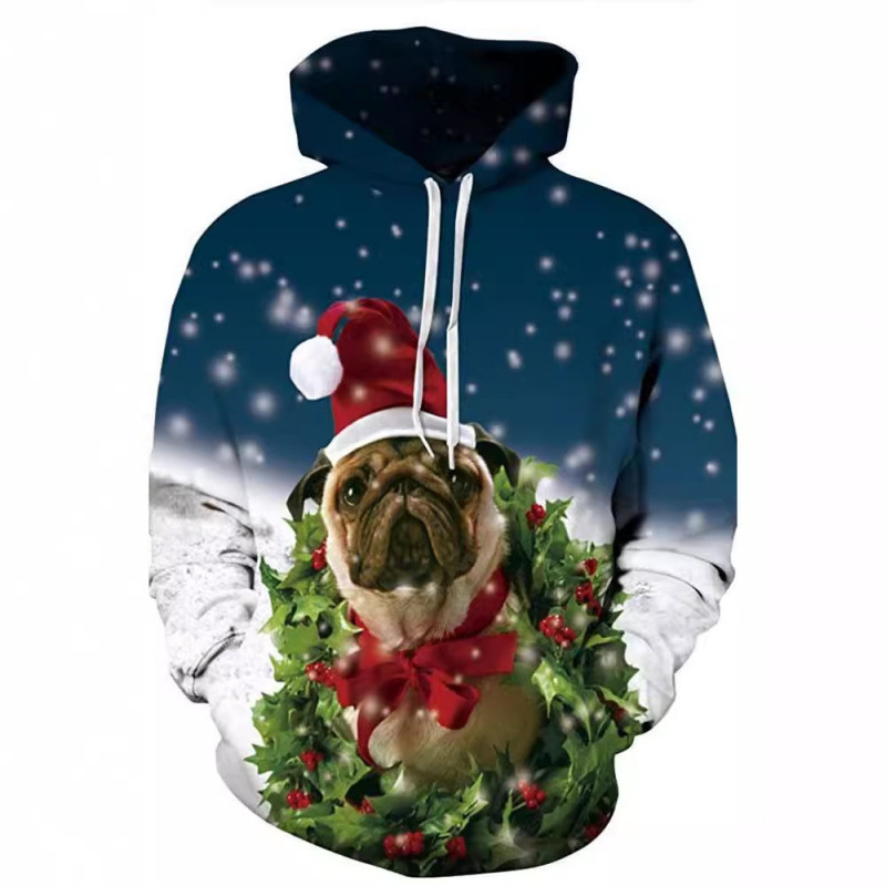 2024 Fashion Cross-border Men's Pullover 3d Print American Christmas Style Hoodie Sweatshirt 2024 Fashion Cross-border Men's Pullover 3d Print American Christmas Style Hoodie Sweatshirt