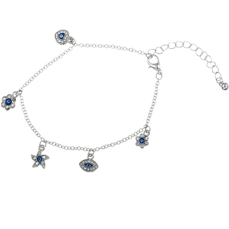 Foreign Trade Jewelry Manufacturer Supply Heart Flower Accessories Bracelet Turkish Evil Eye Turkish Devil Eye Bracelet