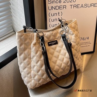 Bags for Women Large Capacity New Women's Bag Rhombus Nylon Cloth Shoulder Bag College Student Class Commuting Tote Bag