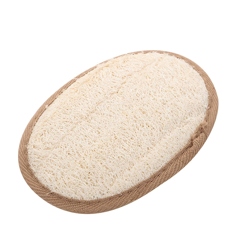Loofah Bath Sponge (Natural), Cotton‑Linen & Loofah, Multiple Sizes 8×8–12×12 cm