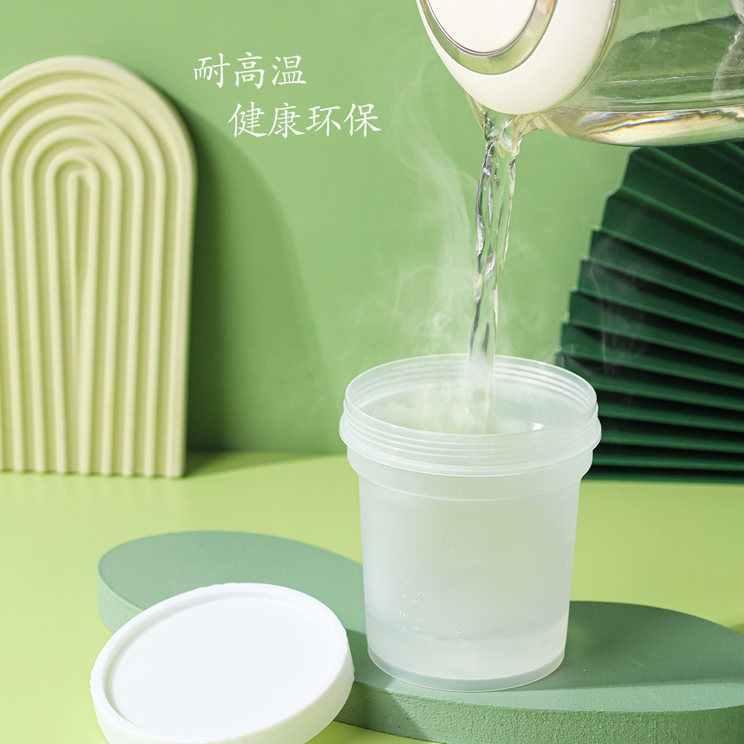 Taza de hierba, pudín de pera asada, yogur helado, postre resistente al calor y resistente al frío, taza de embalaje, caja de embalaje de frutas, barril