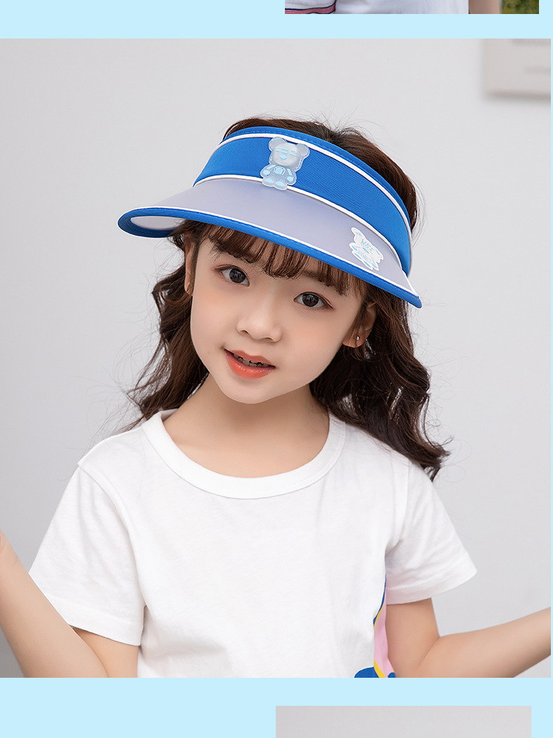 Flash Children&#39;s Sunscreen Hat Ultraviolet Discoloration Empty Top Sun Hat Boys And Girls Summer Baby Sun Hat 1028 display picture 1