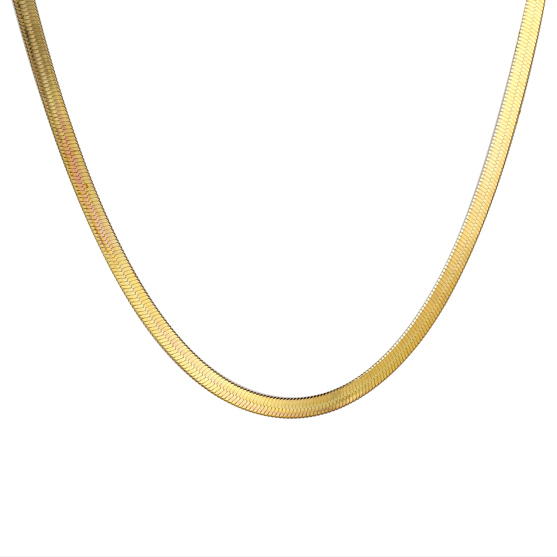 Hot ins Flat Snake Bone Chain 2mm Short chocker Stacked 3mm necklace_voghion.com