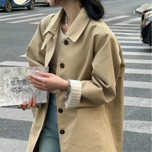 卡其色中长款风衣外套女2025年新款早春秋小个子高级感超好看韩系