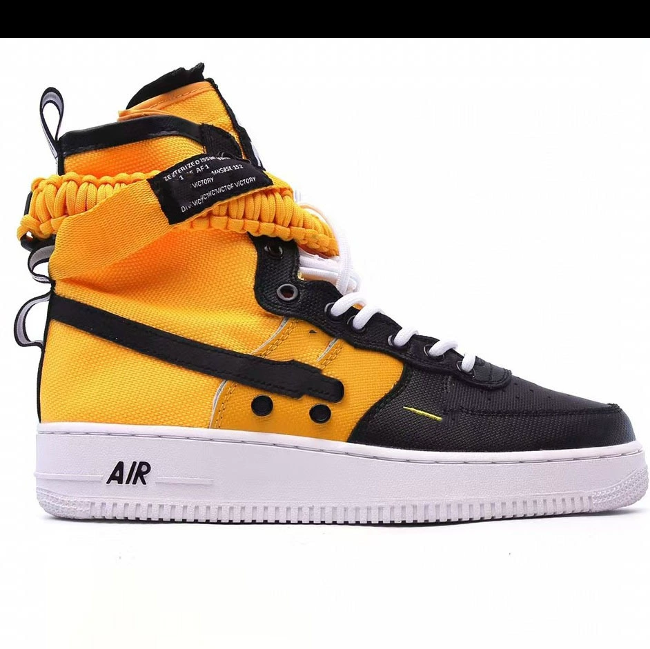 Foreign Trade Shoes Af1 Air Force One High-Top Zipper Thick Strap Wrap-Around Shoelaces Military Style Functional Shoes Casual Shoes for Men and Women