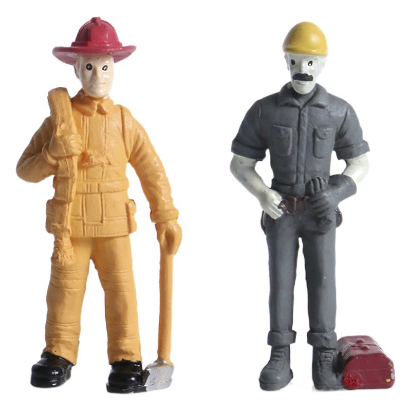 Имитация персонажа модель шеф-повар полицейский пожарный профессиональный костюм фигурка модель игрушка Статические украшения ручной работы
