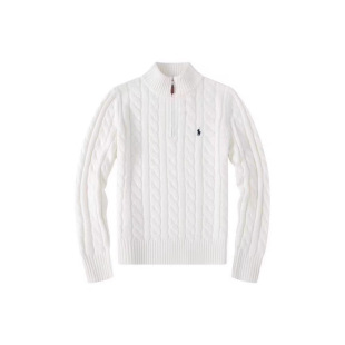 Original Label Cross-Border Embroidered Pony Logo Men's Long-Sleeved Autumn and Winter Woolen Sweater Half-High Zipper Twisted Twist Knitwear