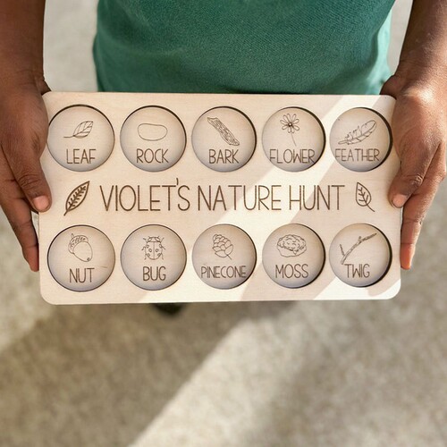 Factory Direct Supply Custom Nature Scavenger Hunt Gift Creative Natural Treasure Hunt Wooden Card