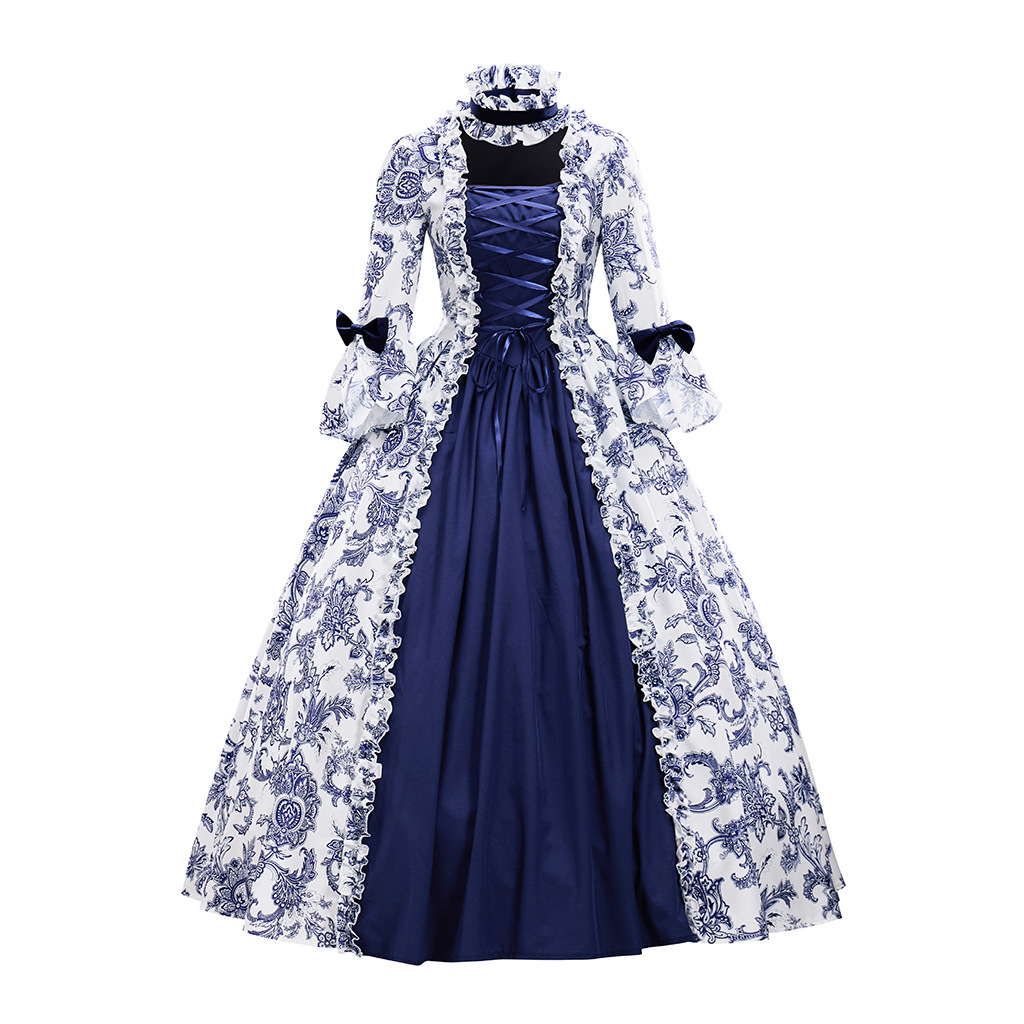 Spot Popular Medieval Victorian Palace Dress Renaissance Gothic Lolita Trumpet Sleeve Dress