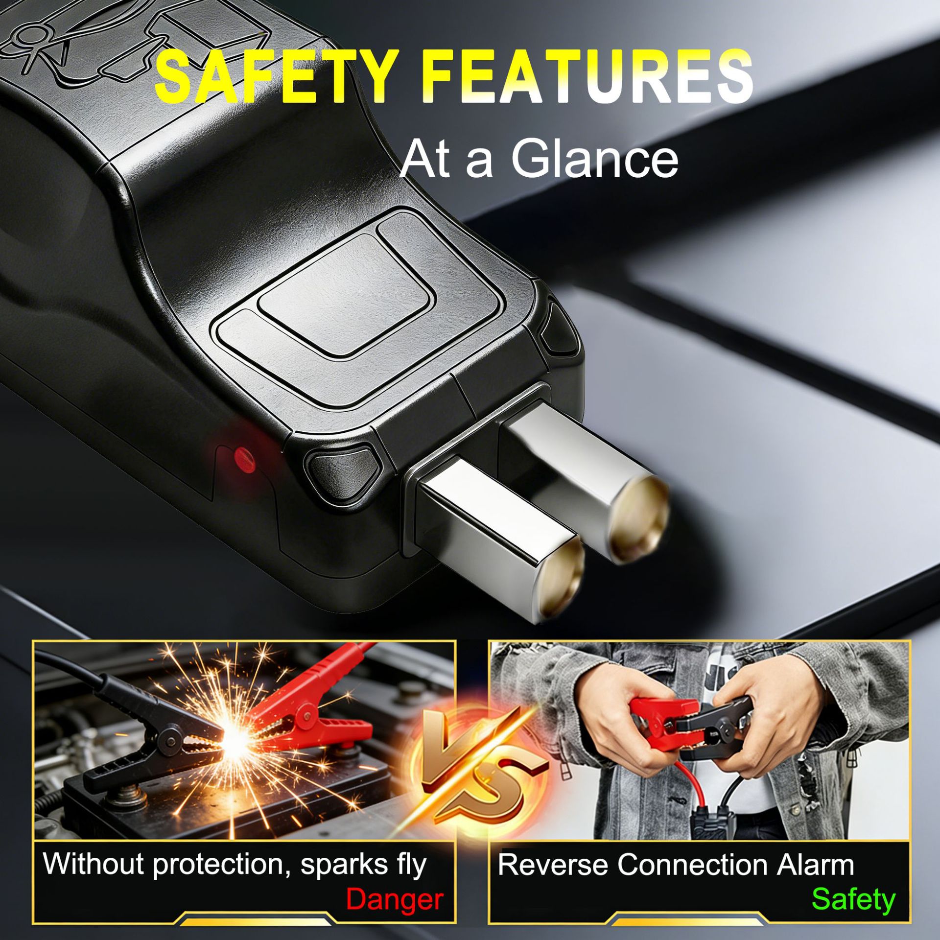 12V Car Emergency Start-Up Smart Battery Clamp Short Circuit Protection Ec5 Smart Clamp High Voltage Protection Low Voltage Protection