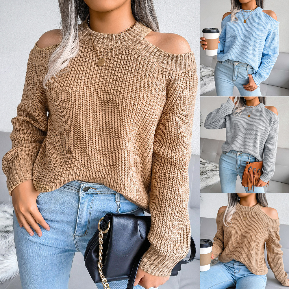 Strapless Loose Knit Sweater NSBJ97951