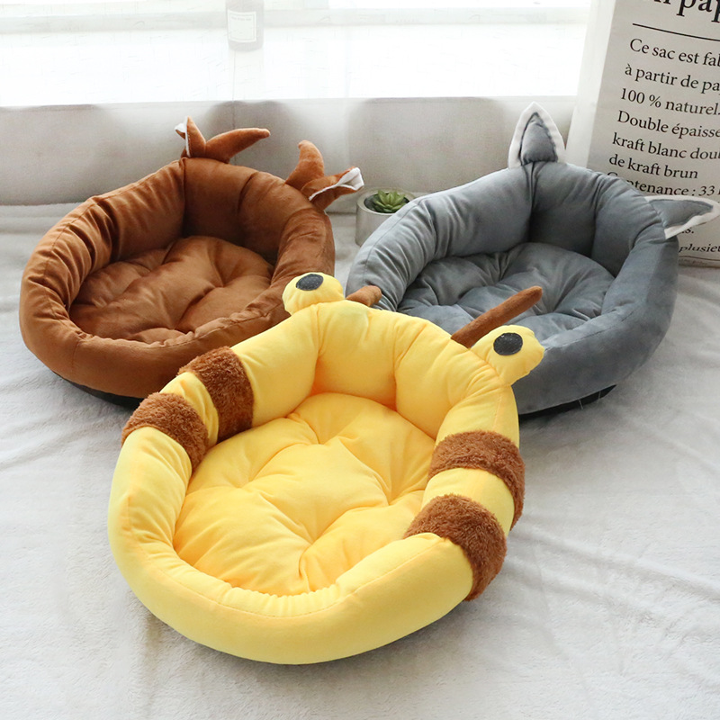 Pet Thickened Cartoon Shaped High Backrest Embracing Cat Universal Nest Dog Mattress_voghion.com