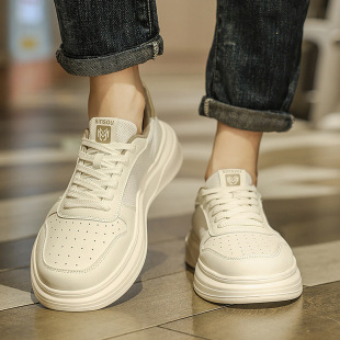 Shoes Men's 2024 Autumn sneaker Casual sneaker Trend All-match Leather Soft Sole Comfortable Men's Shoes