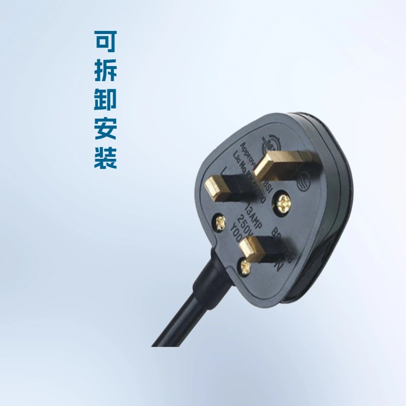 厂家批发沙特SASO2203 英标三芯 英式组装胶木材质母座延长电源线