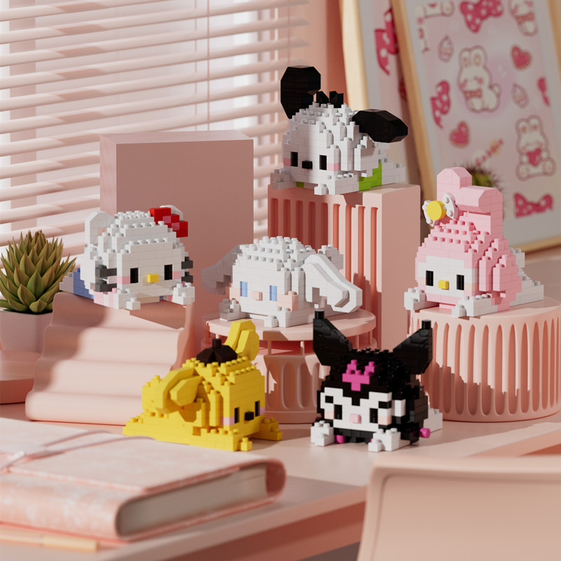 Compatible with Lego building blocks cartoon doll lying alliance micro particles cute desktop decoration educational assembled toys