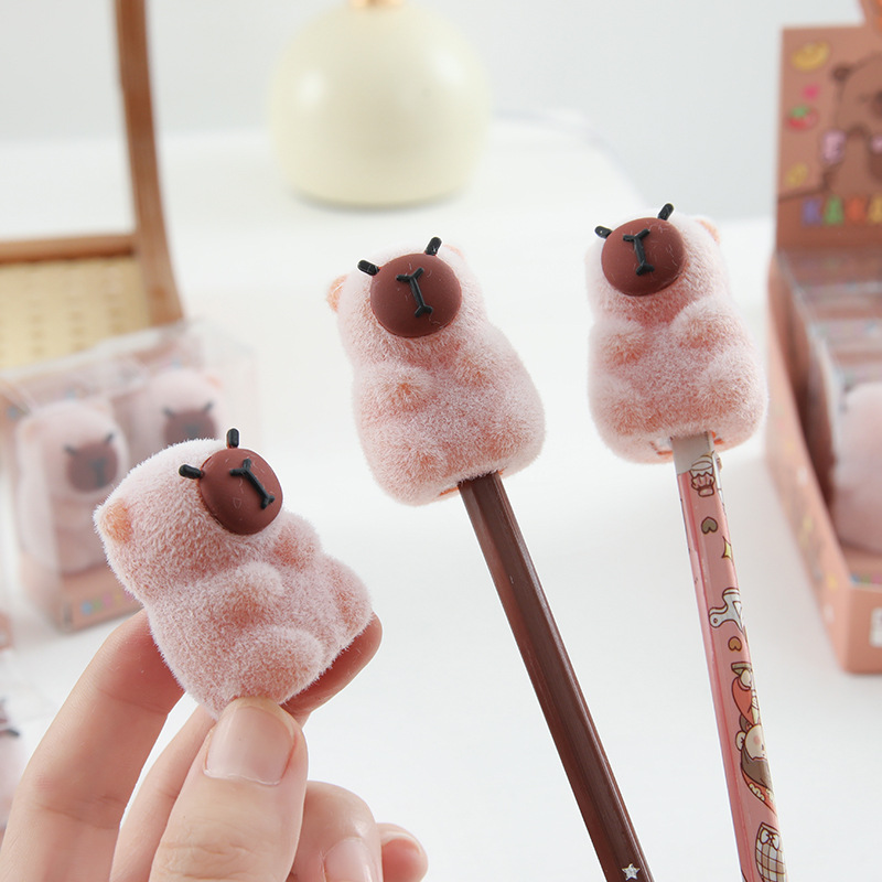 Nuevos productos Capibara dibujos animados lindos muñecas de silicona lápiz de dibujo de