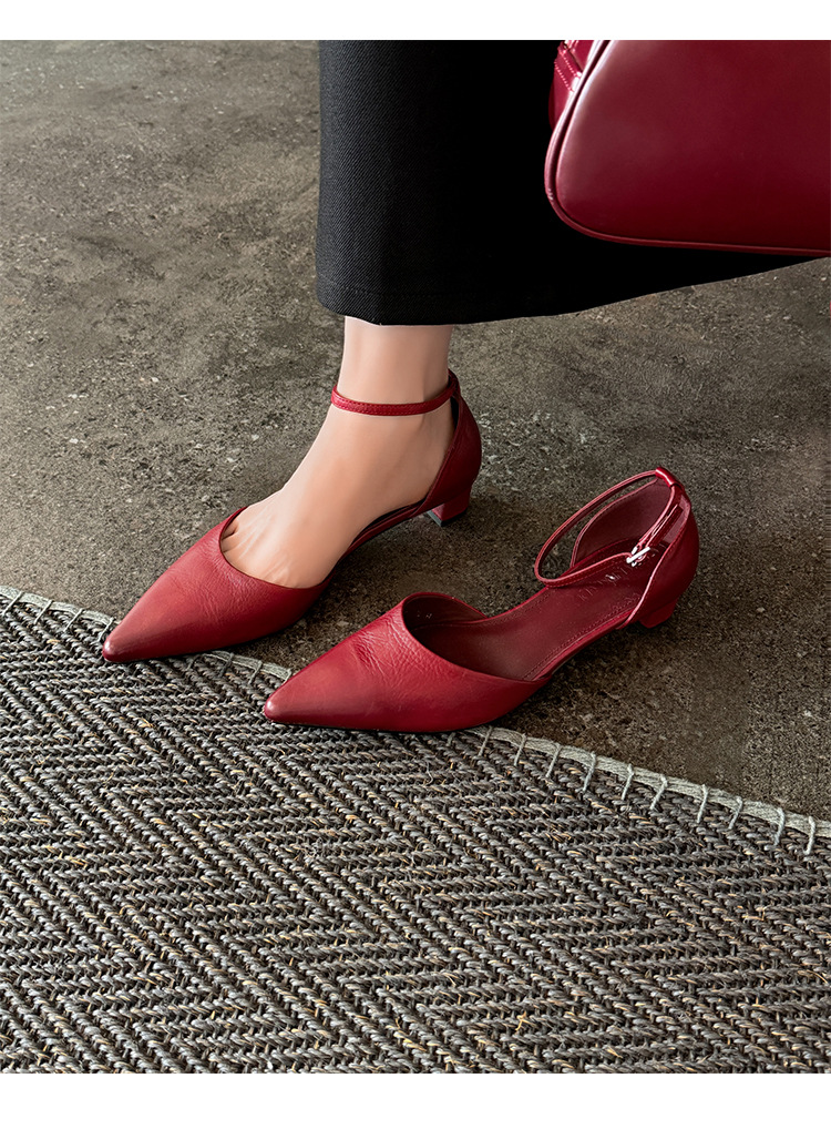 Sandal nữ mũi nhọn quai ngang gót vuông 3,5 cm phong cách Hàn Quốc — đen chi tiết 29