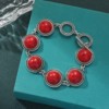 Design ethnic turquoise silver bracelet natural stone, accessory, European style, boho style, ethnic style, wholesale