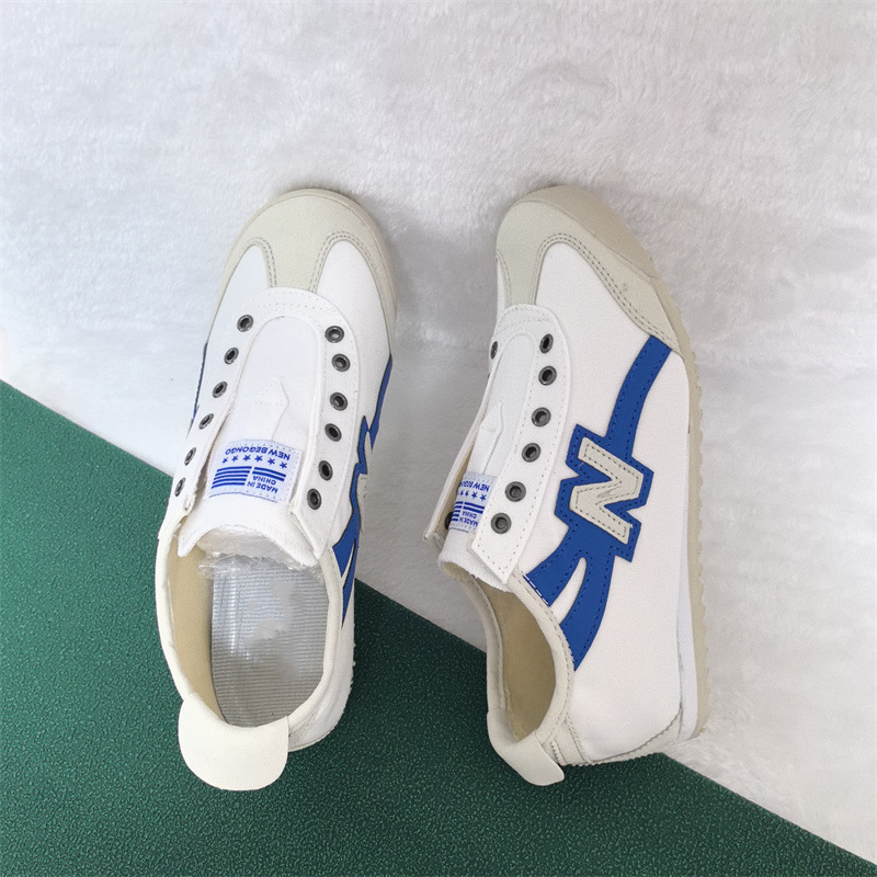Langxin Bailunwei Lazy Slip-On Canvas Shoes for Men and Women, Two-Wear Tiger Shoes, Onitsuka Men's Shoes for Autumn and Winter