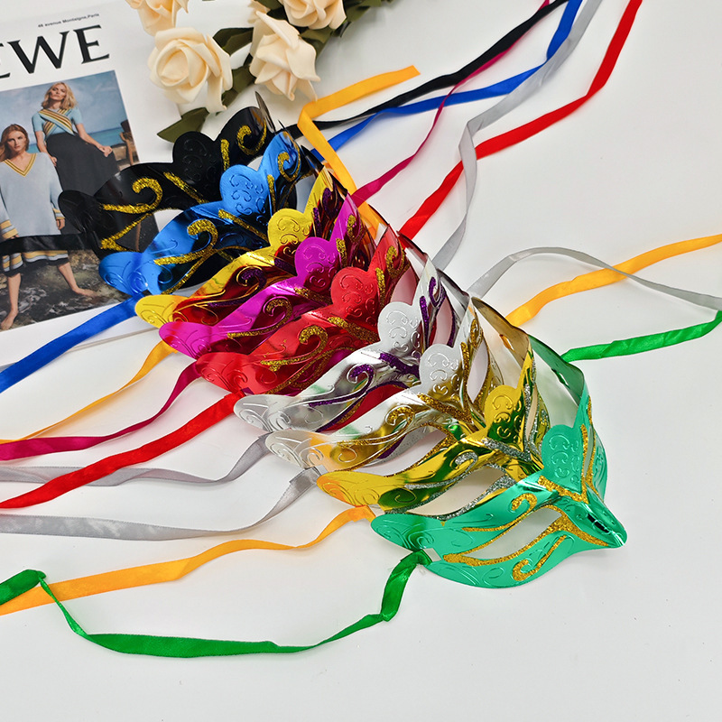 Mariposa máscara pintada mitad cara lucha libre mano de juego de rol visera carnaval Halloween props fiesta TK