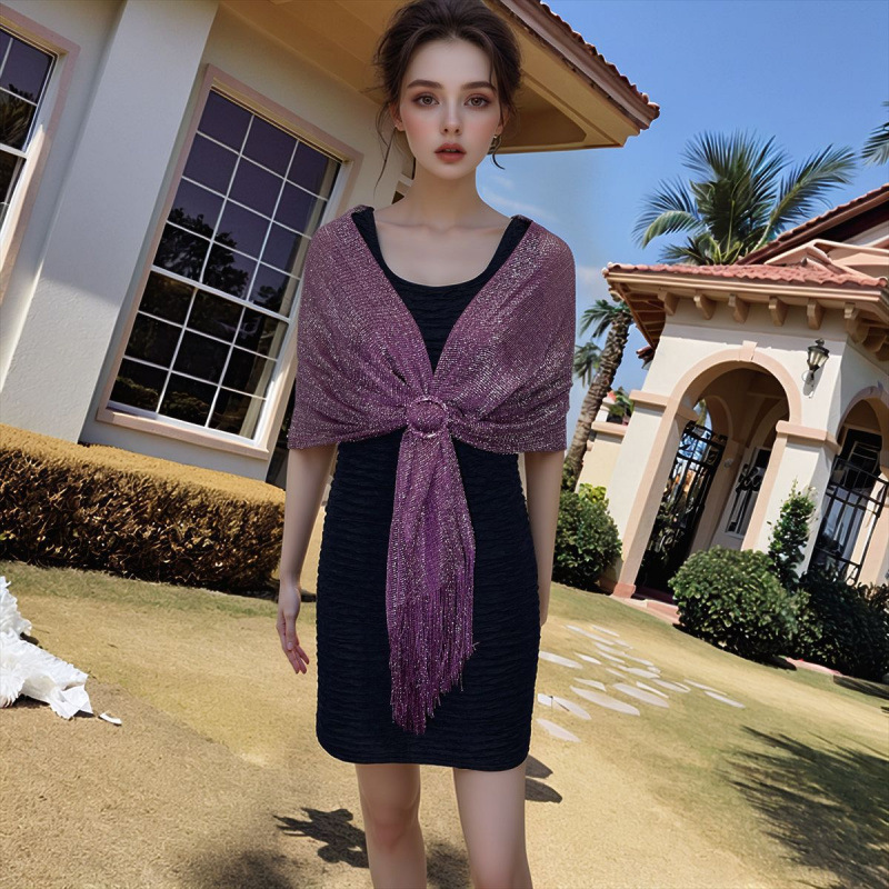 다크 퍼플 실버 리본 버클