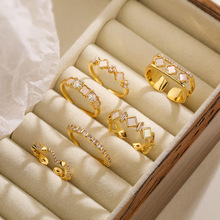 �Ĺ� ŷ��С�ڼ�Լͭ��18K���ʯ���ο��ڽ�ָŮ���Ը��Űٴ�ָ��