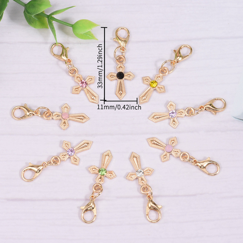 クロスボーダー合金ダイヤモンド小十字ペンダントパーソナライズ DIY ネックレスブレスレットジュエリーアクセサリー|undefined