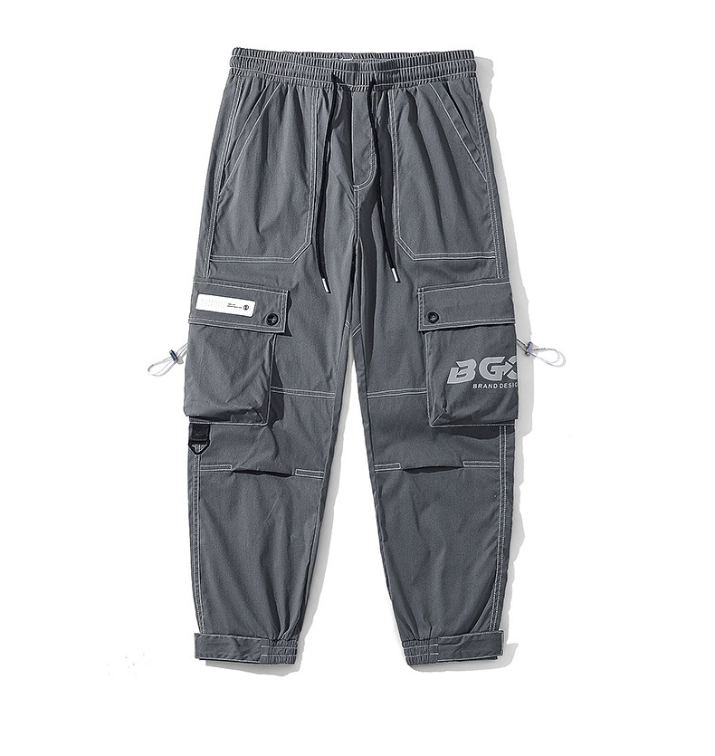 Herrenbekleidung Frühjahr neue Freizeithose reflektierender Druck Fallschirmjäger Funktionshose_voghion.com