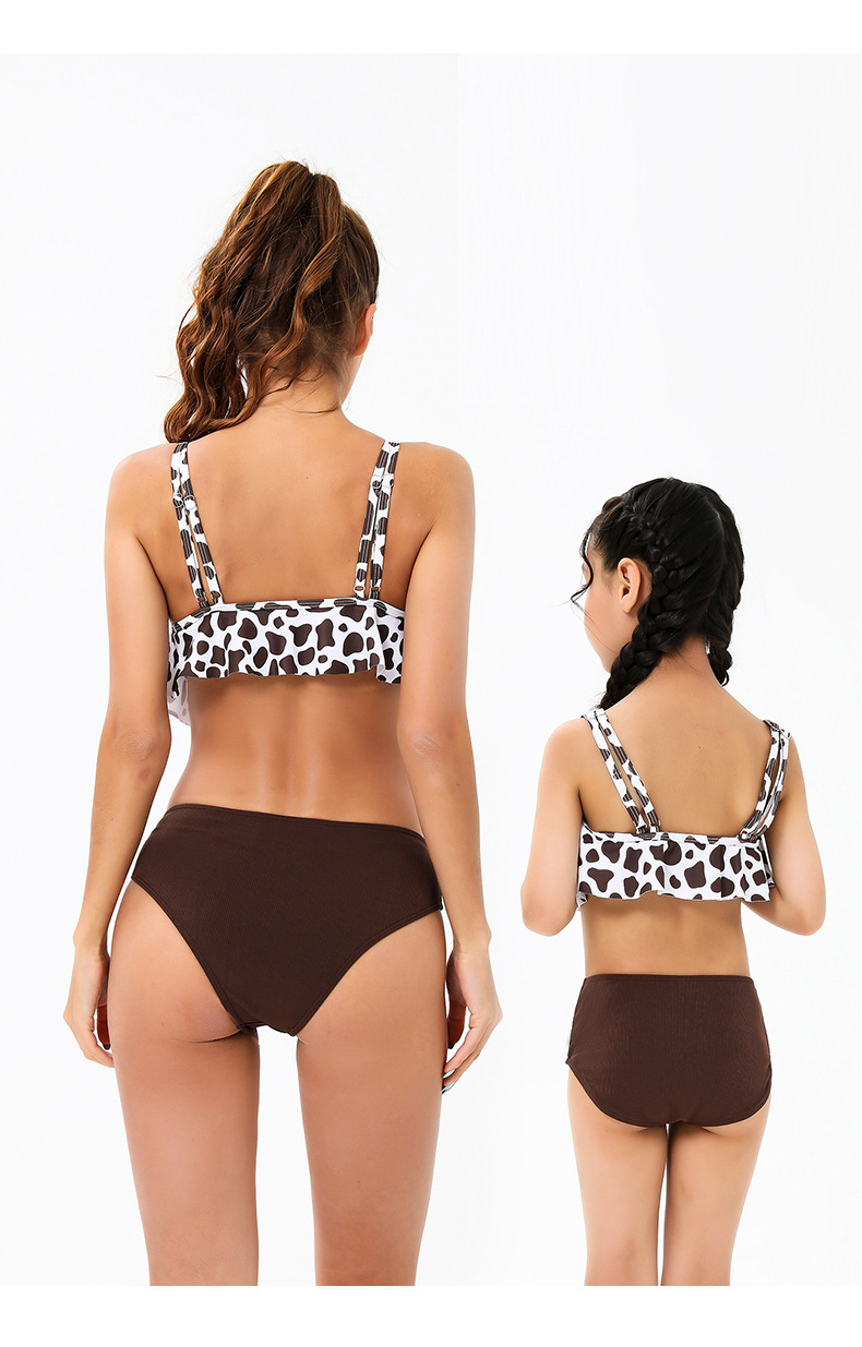 Leopard Print Ruffle Split Bikini Sets Wholesale Mommy And Me Matching –  DuduWholesale