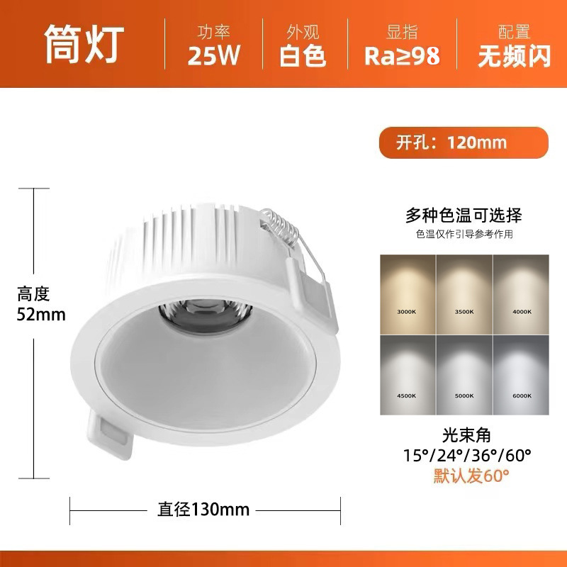 衣料品店ダウンライト98高発色5000Kストロボなし25w30w12穴4500K店舗业务用照明ダウンライト|undefined