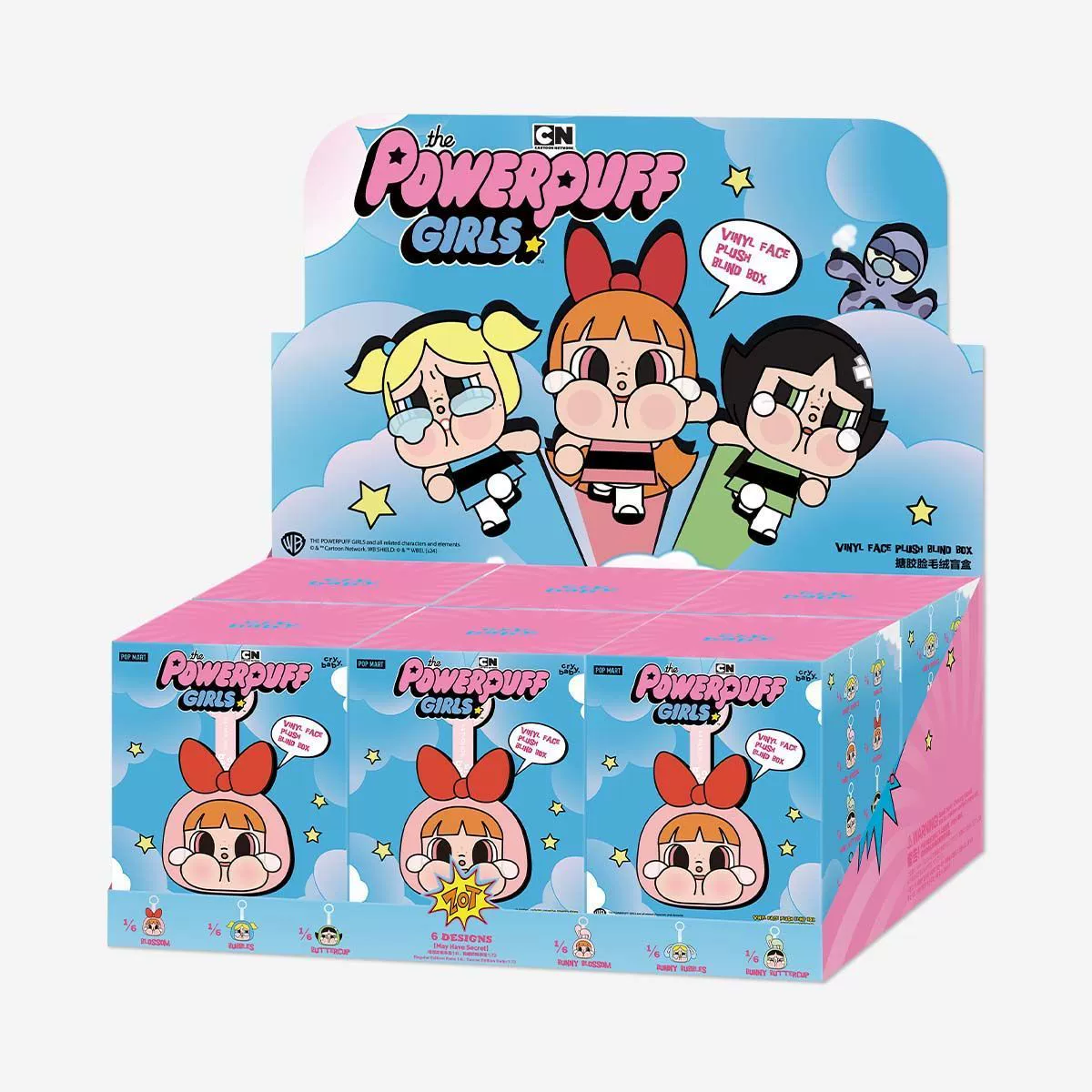 Подлинная Bubble Mart Crybaby × Flying Flying Female Police Series Crying Big Gloves Face Face Blind Blood Box Network