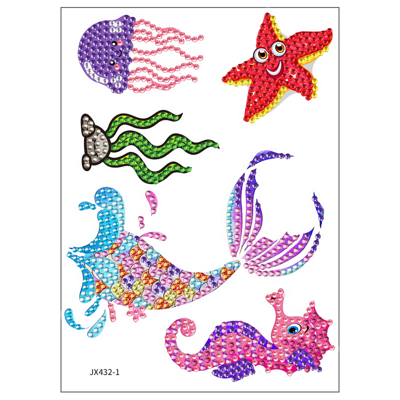 Nuevos pegatinas de taza de agua transfronterizas para niños dibujos de diamantes aleatorios pegatinas hechas a mano diy pegatinas de diamantes unicornios de dibujos animados mayorista