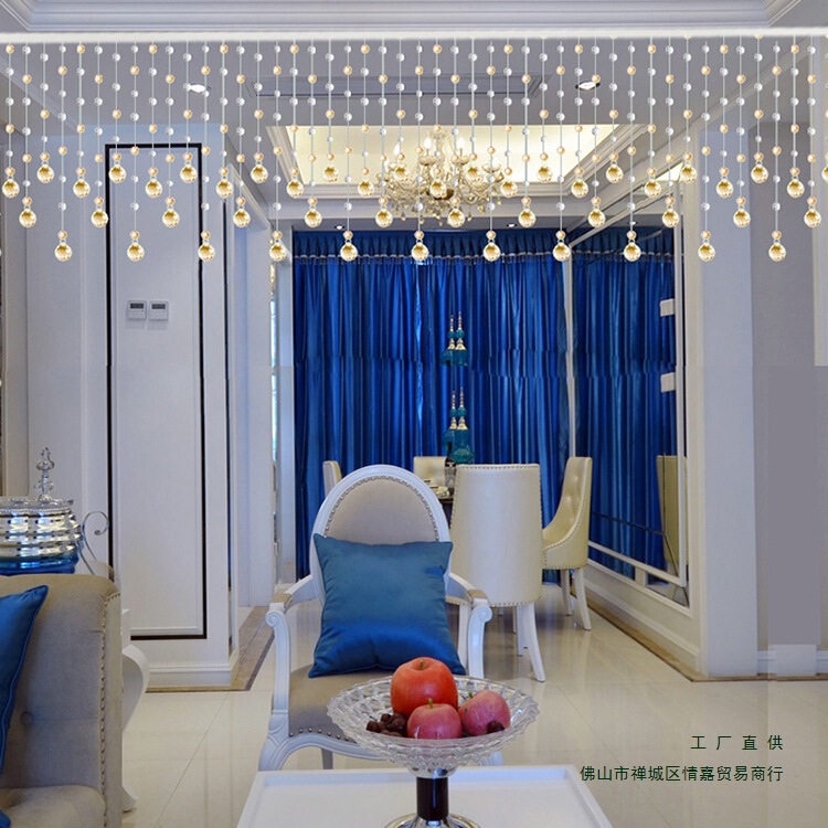 Bead Curtain Crystal Partition Curtain Living Room Curtain Door Curtain Bead Decorative Pendant Bead Chain Bathroom Punch-Free New Style