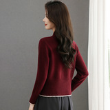 秋冬毛衣女2025新款纯色针织衫半高领内搭打底衫女装年轻款妈妈装，女装针织衫/毛衣，妃慕昵服饰