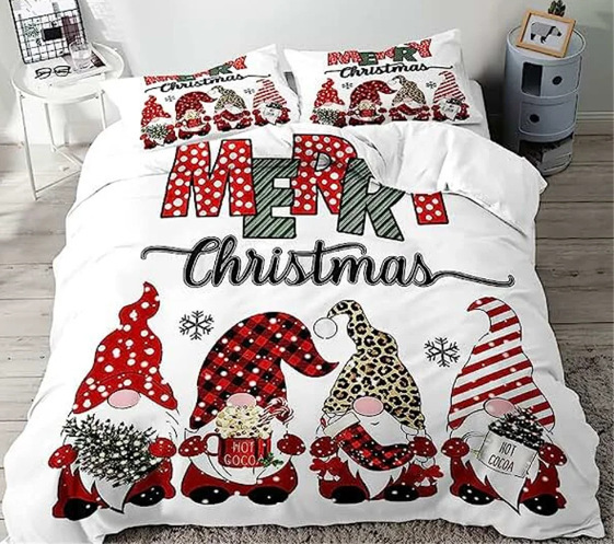 3d Christmas Bedding Set Three Piece Holiday Bedroom Decor_voghion.com