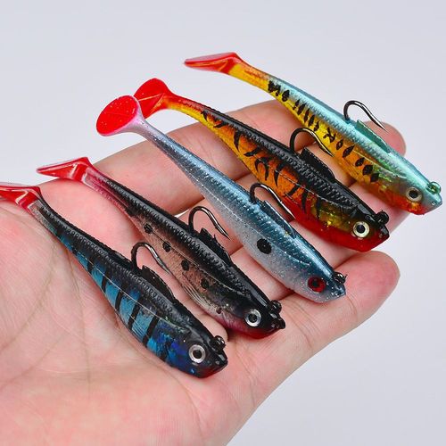 T-tail soft body lead fish, simulated lure soft bait, long-range lure lure, cocked mouth bass, fresh sea fishing bait