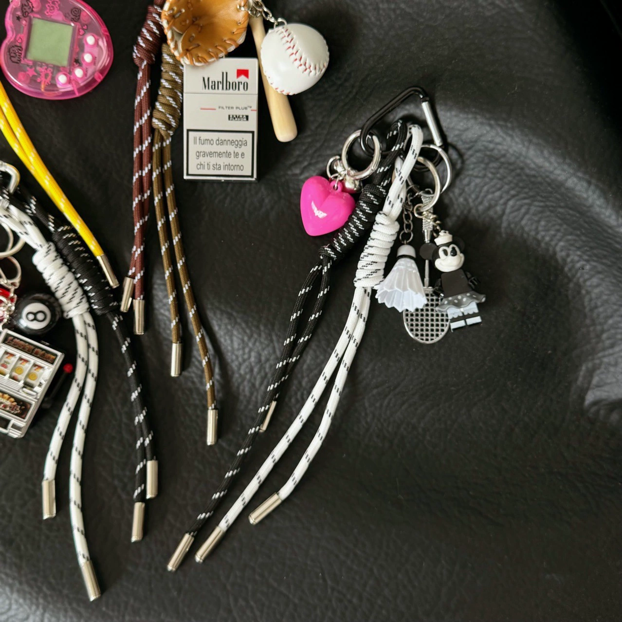 Brand baseball keychain handmade, handle for beloved, woven strap, purse