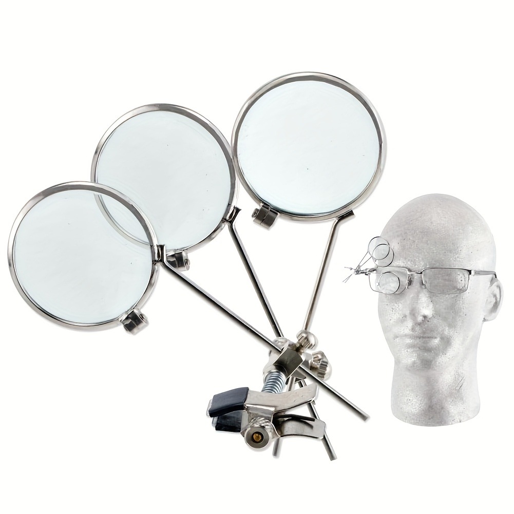 3调节眼镜夹维修放大镜，适用于手表维修、手机维修、珠宝制作、