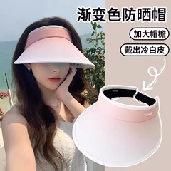 グラデーションの空の日よけの帽子の女性の夏の日よけの紫外線の大きい軒の顔の日よけの帽子は太陽の帽子に乗ります。