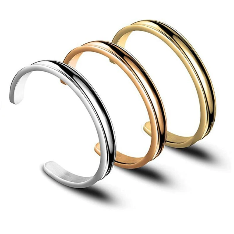Внешняя торговля горячей продажи европейских и американских вогнутые изогнутые титана стальной браслет мужчин и женщин пары C-образный Открытый браслет из нержавеющей стали оптом