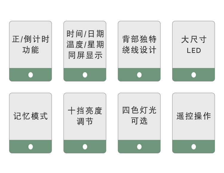 16寸大屏功能显示时钟北欧数字钟表简约客厅挂钟led壁挂钟6626详情19