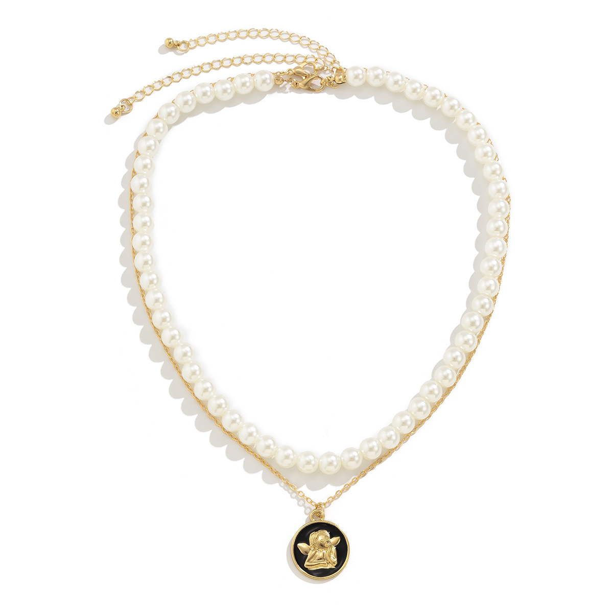 geometric fashionable universal necklace from pearl
