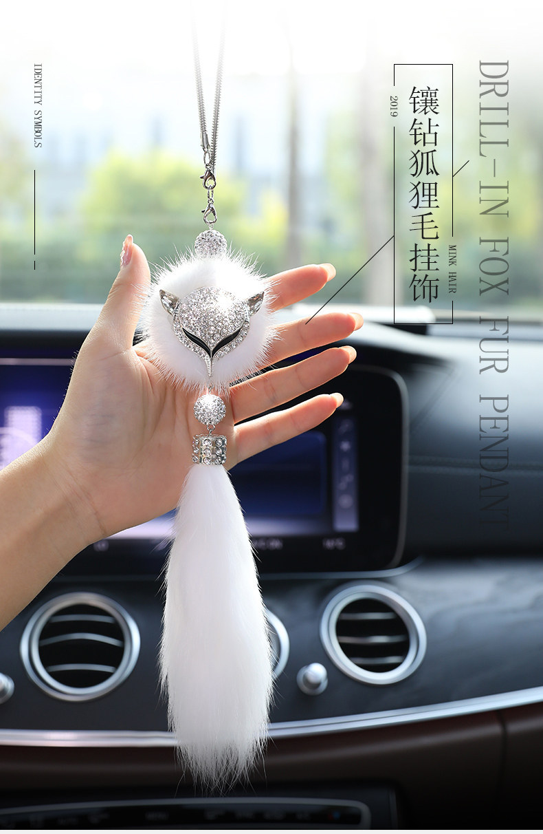 Car Hanging Ornament Goddess Style with Diamonds, New Trendy High-End Creative Car Pendant Handmade Interior Decoration for Women