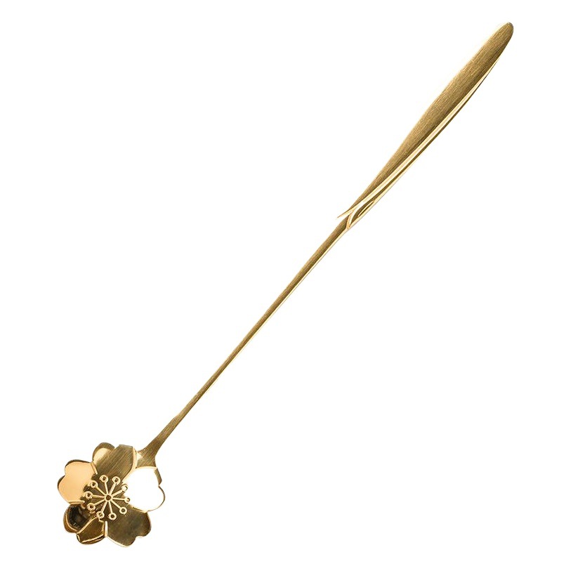 Shanen linda flor cuchara de acero inoxidable cuchara de mango largo cuchara de helado cuchara de mezcla de café cuchara de postre cuchara pequeña cuchara
