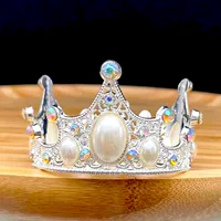 Винтажный детский коронованный торт декоративный танцевальный головной убор выпечка цветы украшения жемчужная корона на день рождения